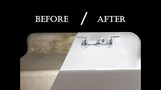 Antique Kohler Cast Iron Farmhouse Kitchen Sink RestorationInstallation [upl. by Aralk]