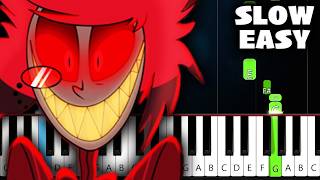 Hazbin Hotel  INSANE  SLOW EASY Piano Tutorial [upl. by Ellesig]