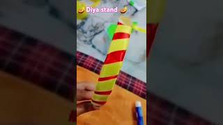 How to make newspaper Diya stand Diwali Decorative idea 💡 please support guys 💖🌝 [upl. by Bergeron]