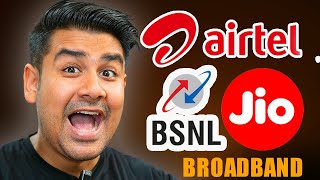 Best WiFi Broadband Plans  Jio Airtel amp BSNL Rs 200  Month [upl. by Enalb]