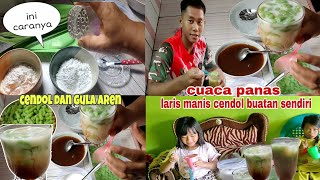 Cara bikin cendol tepung beras takaran sendok  cuacanya panas minum cendol bikinan sendiri [upl. by Merriam]