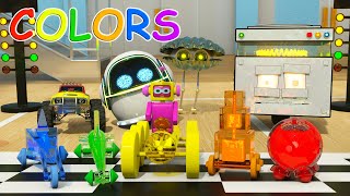 Learn Colors 3D Shapes and Race Cars  Adventures with Blazin Bill the Monster Truck [upl. by Skelly97]