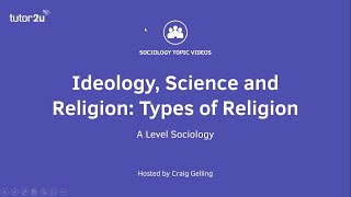 Types of Religion  Beliefs in Society  ALevel Sociology [upl. by Terhune18]