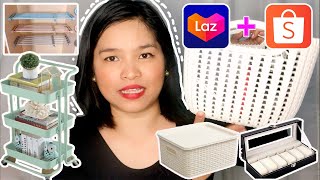 Shopee amp Lazada Haul ORGANIZERS  STORAGE BOX  KITCHEN HAUL  SHOPEE 1111 SALE  ONLINE SHOPPING [upl. by Yrian318]