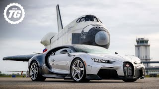 Bugatti Chiron Super Sport vs Space Shuttle – Which Is Faster Down A Runway  Top Gear [upl. by Aritak]