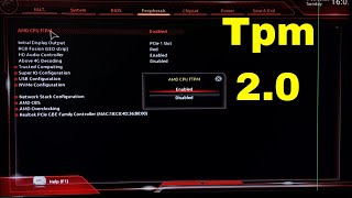 How to Enable TPM 20FTPM on Gigabyte B450m Motherboard [upl. by Sheets]