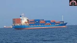 AYAZ CONTAINER VESSEL  SMALL CONTAINER SHIP  MERCHANT NAVY SHIP  SEAWORLD96 [upl. by Eahsram]