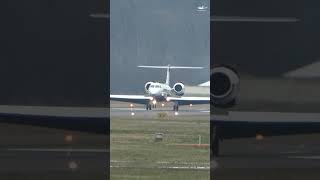 Perfect Landing Gulfstream G550 PRGMV Landing at Bern from Brazil [upl. by Adnahcir885]