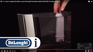 How to replace the filter on your DeLonghi PrimaDonna Elite ECAM 65075ECAM 65085 coffee machine [upl. by Einiffit]