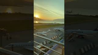 Sunset landing at Tivat Airport Rwy 14 [upl. by Kcirdez]