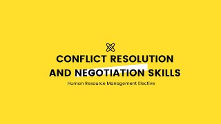 Conflict Resolution and Negotiation Skills basicconcepts conflictmanagement negotiationskills [upl. by Bozuwa]