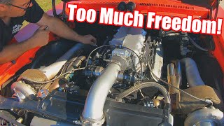 30 PSI ACCIDENTALLY 53 LS Nova Power Wheelie  Turbo Mustang 8 Second 14 Mile Ride Along [upl. by Sande926]