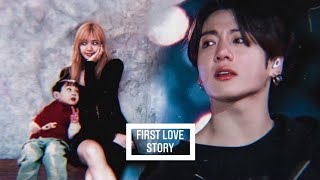 🐰Lizkook🐱Lisa blackpink amp Jungkook bts • first love story • fmv [upl. by Frasier]