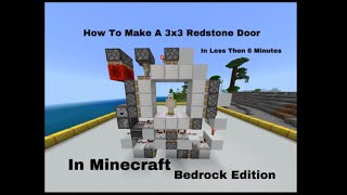 How To Make A 3x3 Redstone Door Bedrock Only [upl. by Keraj660]