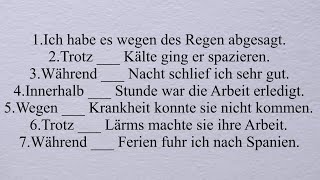 des der seiner eines einer ihrer wegen trotz während innerhalb Dativ A1 A2 B1 B2 [upl. by Nonaihr]