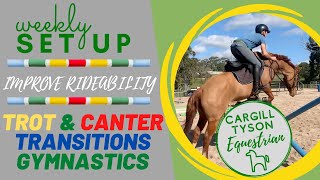 Weekly set up  Pole Exercises for improving trot and canter transitions rideability amp control [upl. by Schnabel518]