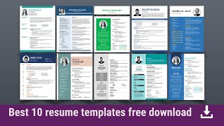 10 Resume Templates I Best 10 Editable CV I Free Download ⬇ 2023 [upl. by Modnarb]