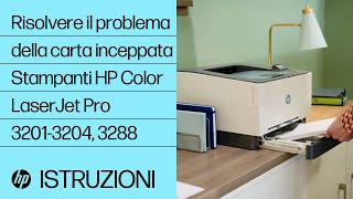 Come risolvere un inceppamento della carta  Stampanti HP Color LaserJet Pro 32013204 3288 [upl. by Evatsug]