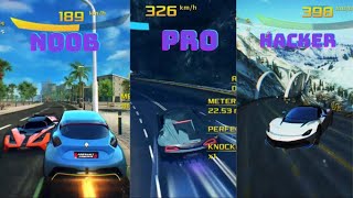 Asphalt 8 Noob vs Pro vs Hacker Knockdown [upl. by Nolly]