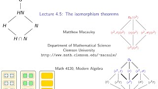 Visual Group Theory Lecture 45 The isomorphism theorems [upl. by Ddal]