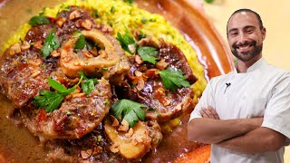 Italian Osso Buco with Milanese Risotto • TasteLife [upl. by Annoynek]