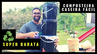 COMO FAZER UMA COMPOSTEIRA  SIMPLES CASEIRA BARATA  RECICLAR [upl. by Eniarral]