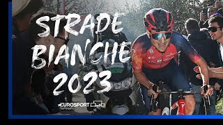 The History Making Push To The Finish Line  Strade Bianche 2023  Eurosport [upl. by Reinar]