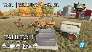 TAHETON EP5 TIMELAPSE  CATTLE WORK amp MOVING BALES  FS22  FARMING SIMULATOR 22 [upl. by Azral]