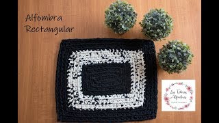 Tutorial alfombra rectangular  Crochet con totora trapillo  Las Totoras Alfombras [upl. by Horodko]