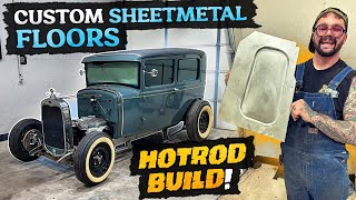 BUILDING CUSTOM SHEET METAL FLOORS 1930 FORD MODEL A [upl. by Aedrahs]