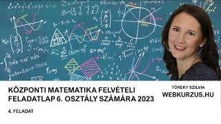 Központi felvételi feladatok megoldása 2023  Matematika 4feladat 6 osztály [upl. by Howlan548]