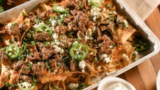 Carne Asada SUPER Nachos Recipe  How to Make Carne Asada Marinade [upl. by Bolen525]