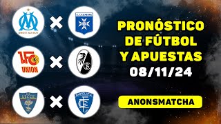 Pronósticos de fútbol para hoy deportivos Marsella  Auxerre Lecce  Empoli Unión Berlín Friburgo [upl. by Draude]