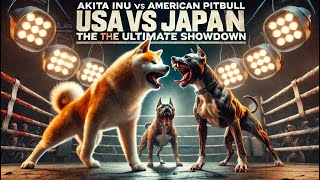 Akita Inu vs American Pitbull USA vs Japan – The Ultimate Showdown [upl. by Jary]