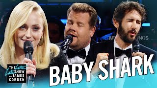 The Biggest Baby Shark Ever w Sophie Turner amp Josh Groban [upl. by Enellij]