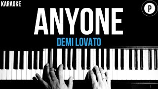 Demi Lovato  Anyone Karaoke SLOWER Acoustic Piano Instrumental Cover Lyrics [upl. by Annol]