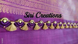 Saree kuchu 143  simple Saree kuchu design tutorial for beginners  Siri creations [upl. by Attekram]