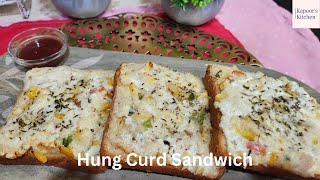 Hung Curd Sandwich Easy and Quick Recipe [upl. by Seek]