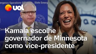 Kamala Harris escolhe Tim Walz como vicepresidente em busca de apoio do MeioOeste dos EUA [upl. by Ainosal]