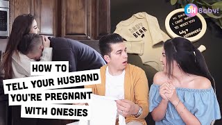 How To Tell Your Husband Youre Pregnant With Onesies [upl. by Mala]