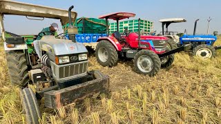 पहले दिन ही नुक़सान Kartar Combine Harvesting PB01 धान Mahindra Arjun Novo New Holland 3630 [upl. by Inkster]