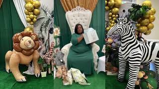 MY FIRST BABY SHOWER SAFARI THEME WELCOME BABY GRAYSON [upl. by Noryak742]