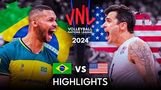 🇧🇷 BRAZIL vs USA 🇺🇸  Highlights  Mens VNL 2024 [upl. by Nnayt]