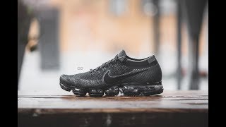 Nike Air Vapormax Flyknit quotTriple Blackquot Review amp OnFeet [upl. by Stephenson]