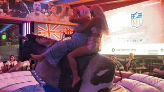 🤠 Epic Mechanical Bull Ride in Benidorm  October Must Watch [upl. by Aholah]