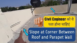 Slope at Corner between Roof and Parapet wall  Leakage at Corner roof slab  Waterproofing at roof [upl. by Murdocca]