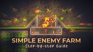 Simple EnemyMob Farm StepbyStep  Terraria 1449 [upl. by Akenn]