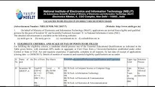 nielit gov in Apply NIELIT [upl. by Ajdan]