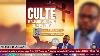 🌟Dimanche 03 novembre 2024🌟🔥🔥🔥CULTE DALLIANCE🔥🔥🔥 [upl. by Litt]