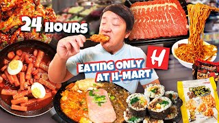 24 Hours eating ONLY HMart Korean Grocery Store Food [upl. by Nyrol86]